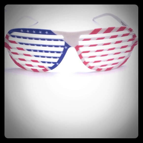Sunglasses Red White and Blue Aviators - Picture 1 of 4